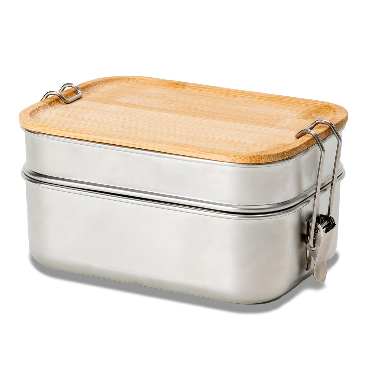 R08209.01.O - Double lunch box Alcora 1100 ml, srebrny 