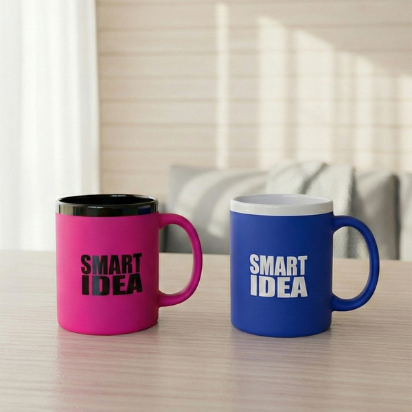 R85326.04 - Kubek ceramiczny Velutti 350 ml, niebieski 