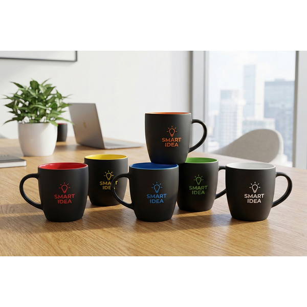 R85327.04 - Kubek ceramiczny Esla 345 ml, niebieski 