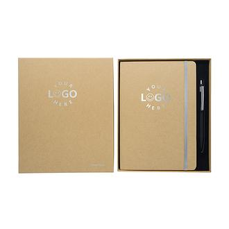 R47123 - Zestaw notes z długopisem Aurora, srebrny 