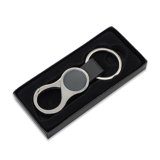 R73318 - Brelok z  karabińczykiem Lenard , czarny 